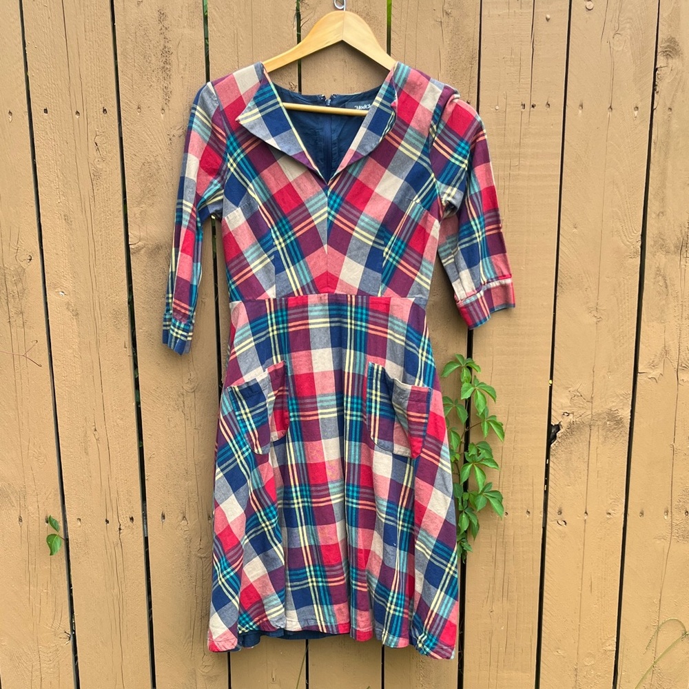 Plaid Mod Cloth Cotton Dress